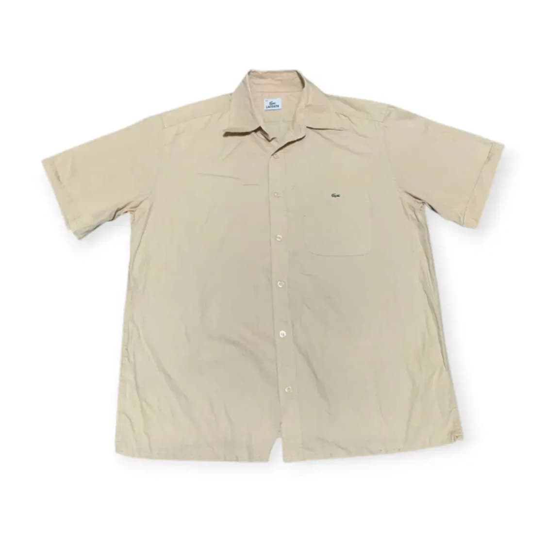 40,XL)라코스테 베이지 빈팔셔츠 빈티지셔츠 올드스쿨셔츠 lacoste 상품이미지1