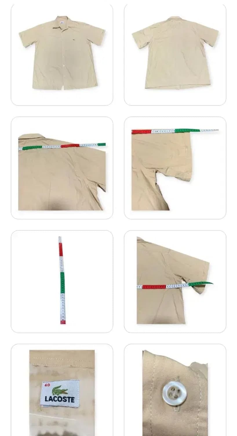 40,XL)라코스테 베이지 빈팔셔츠 빈티지셔츠 올드스쿨셔츠 lacoste 상품이미지10