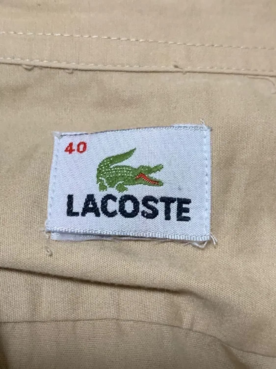 40,XL)라코스테 베이지 빈팔셔츠 빈티지셔츠 올드스쿨셔츠 lacoste 상품이미지7