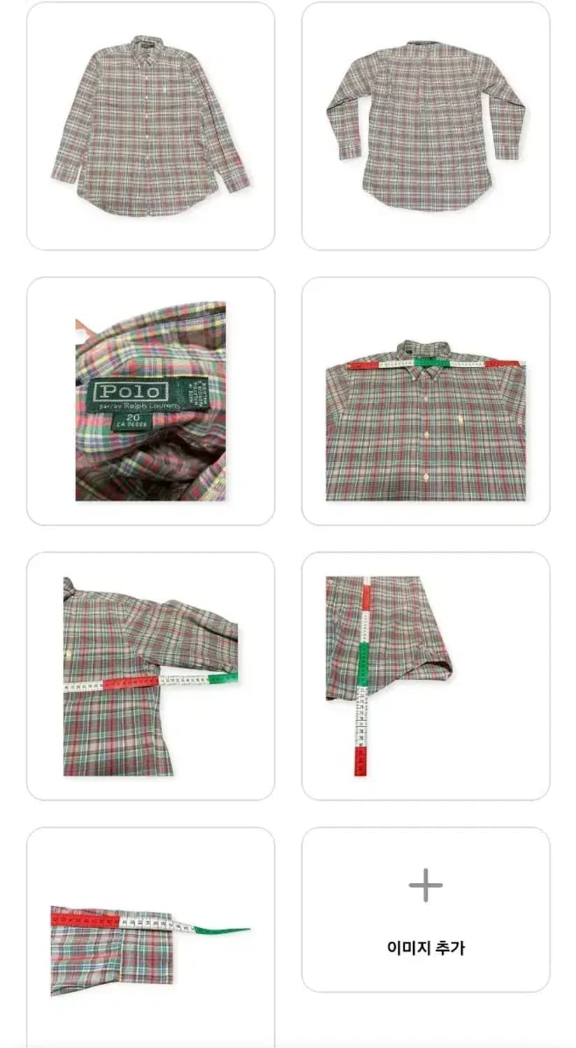 M)폴로랄프로렌 체크셔츠 와이셔츠 빈티지셔츠 타탄체크 폴로M 상품이미지8