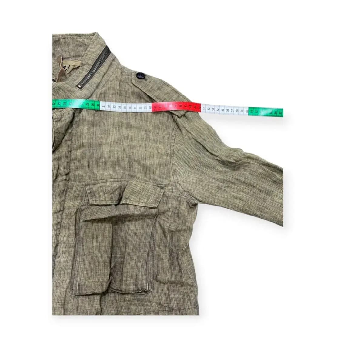 90)밀란로랭 밀리터리 빈티지 여성 스타일 린넨 클래식 워싱 자켓 상품이미지3