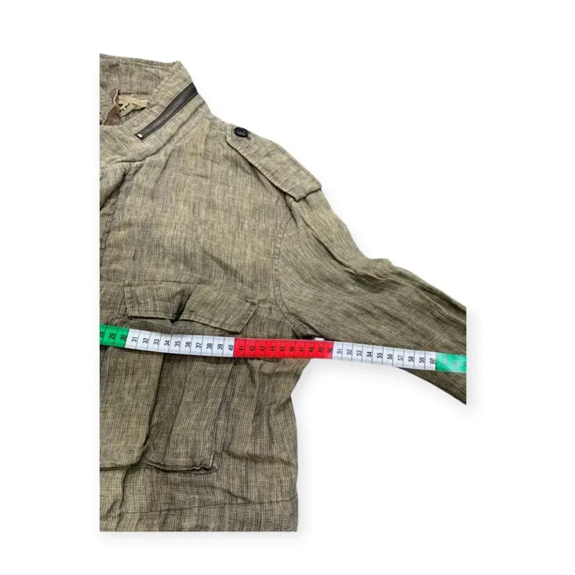 90)밀란로랭 밀리터리 빈티지 여성 스타일 린넨 클래식 워싱 자켓 상품이미지4