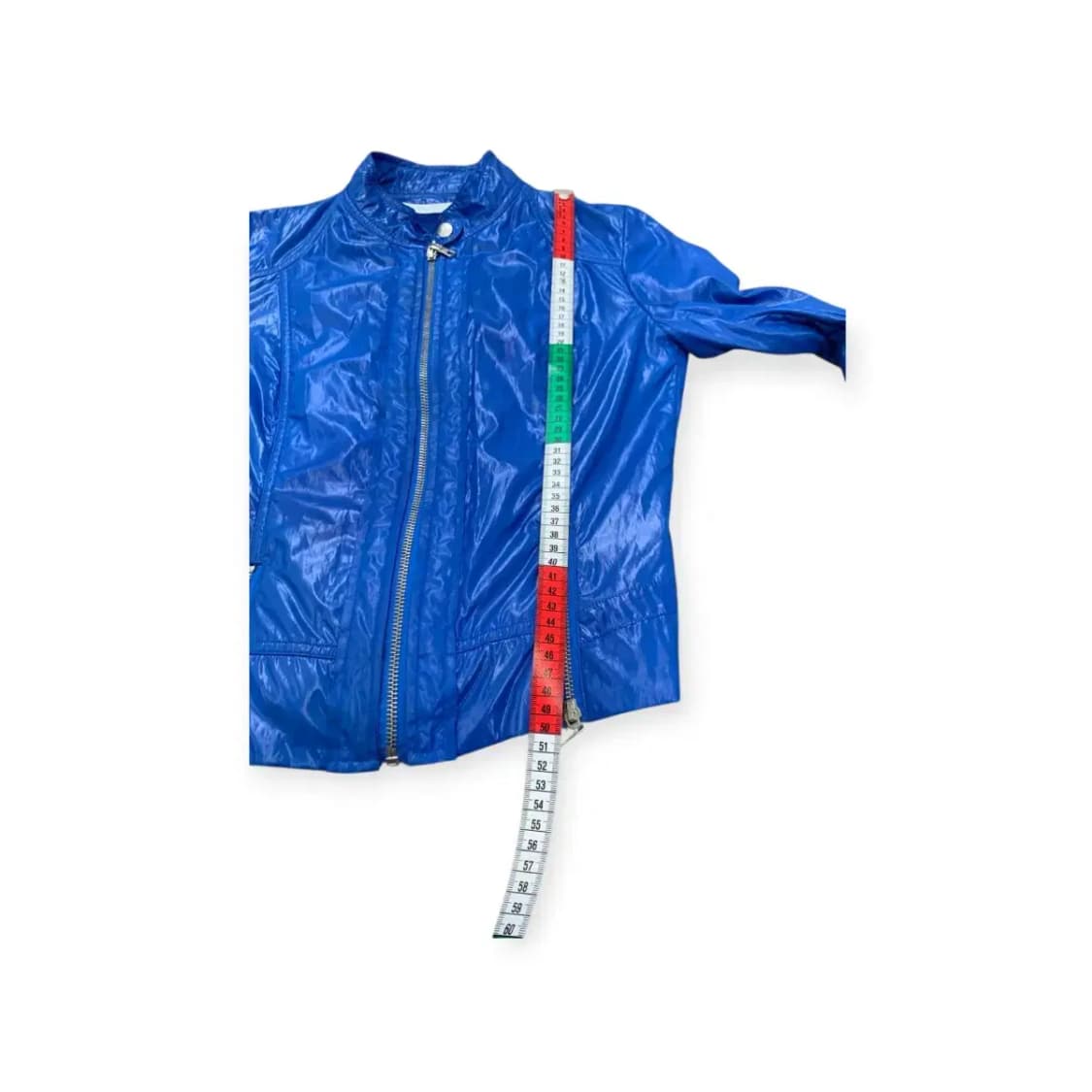 M)MAX MARA 막스마라 광택 코발트블루 라이더 바이커 자켓 상품이미지5
