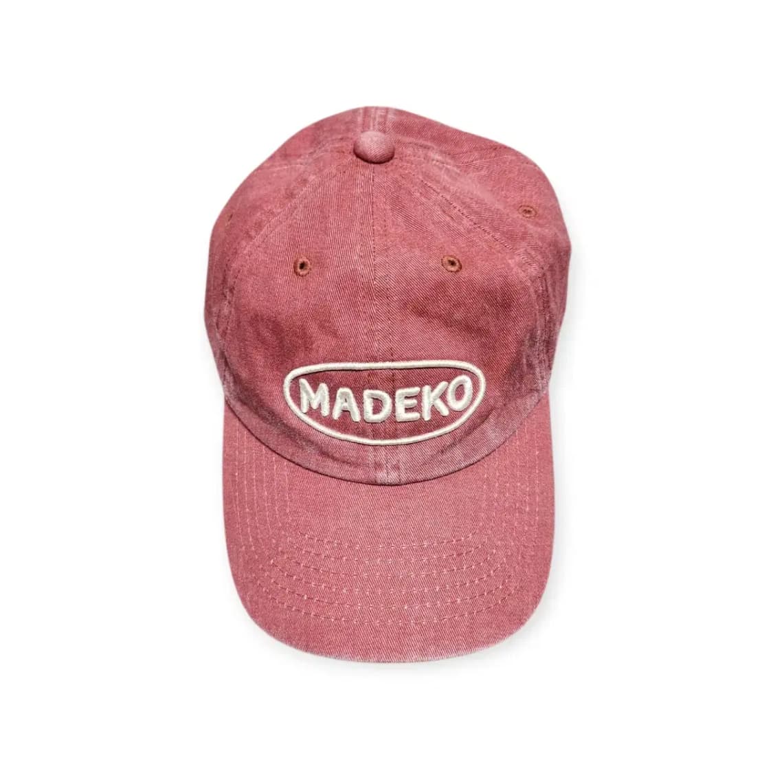 마데코 Madeko 시그니쳐 데님 워싱 피그먼트 볼캡 아이보리/네이비 상품이미지1