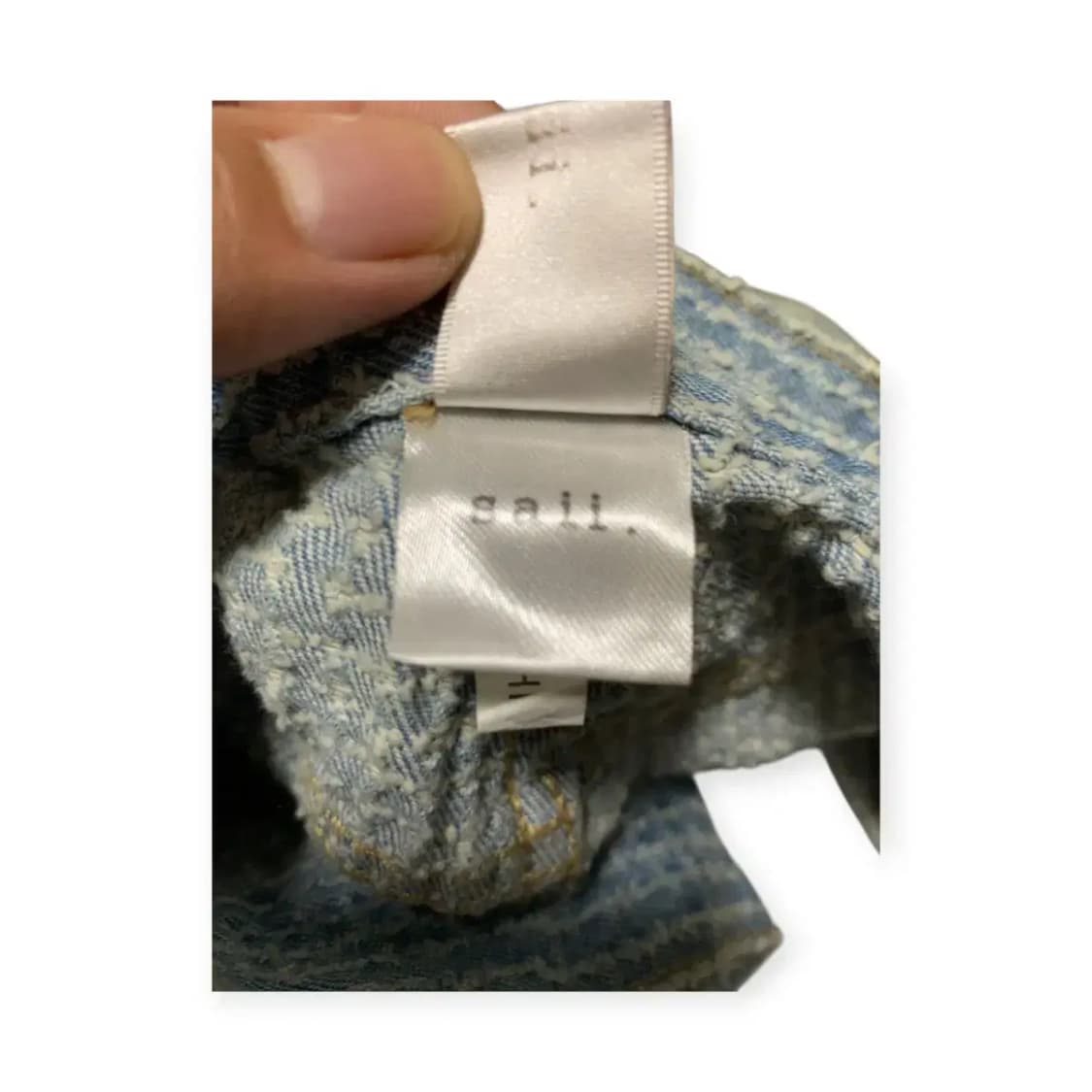 L)Saii 사이 하늘색 체크 무늬 데님 팬츠 청바지 연청팬츠 패턴팬츠 상품이미지7