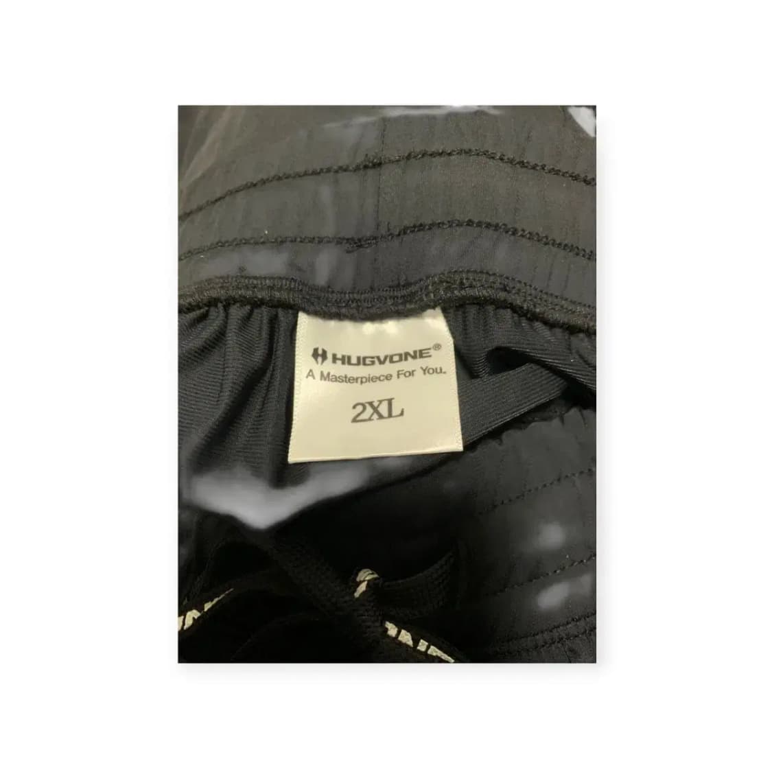 2XL)허그본 hugvone 검정색 드로스트링 조거 팬츠 상품이미지3