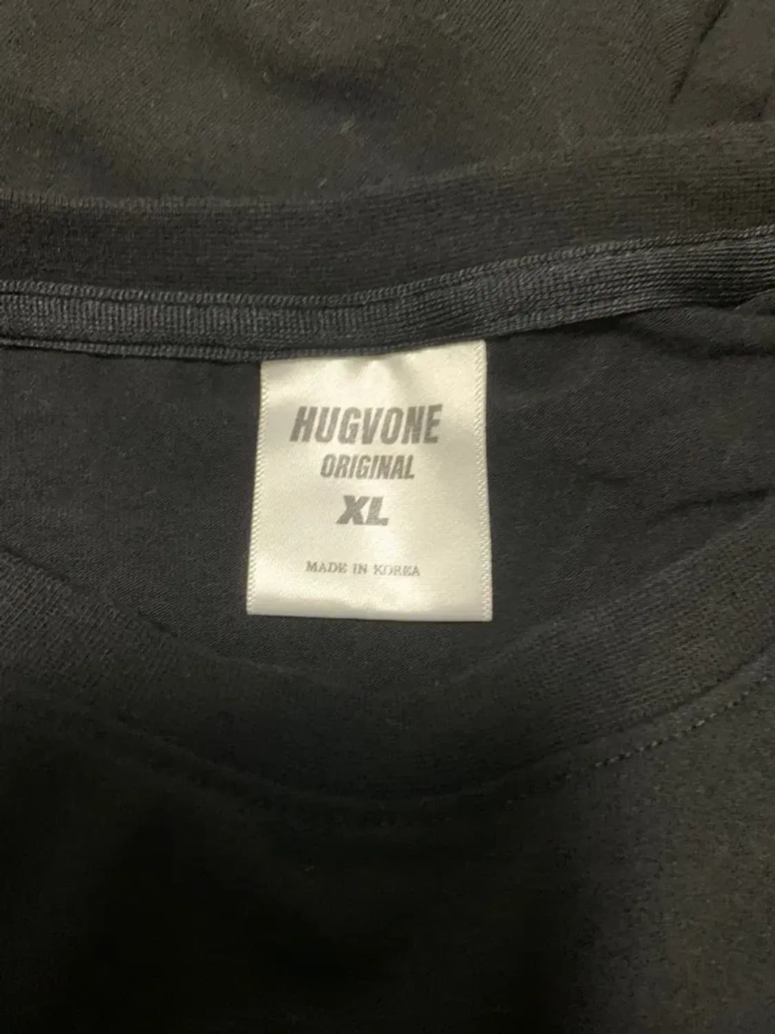 XL)허그본 Hugvone 무지 블랙 긴팔 티셔츠 단색반팔 검정색티 롱슬 상품이미지7