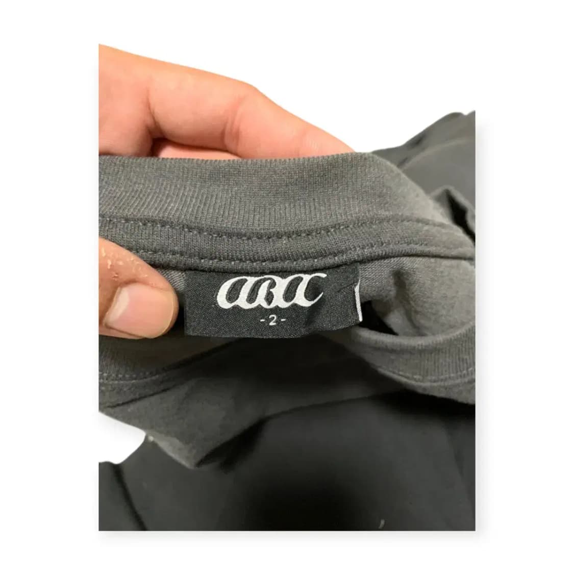 2Size)아오비언스 AQCC 반팔 스티치 오버핏 티셔츠 다크 그레이 상품이미지3