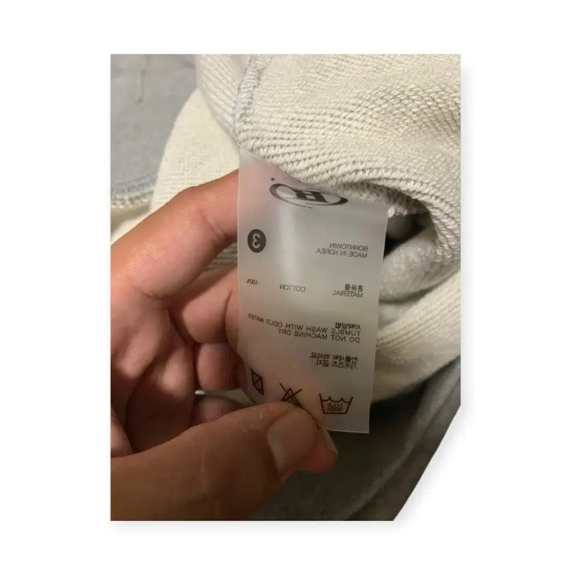 3Size.새것)본투윈 BORN TO WIN 기모 맨투맨 티셔츠 회색 상품이미지4