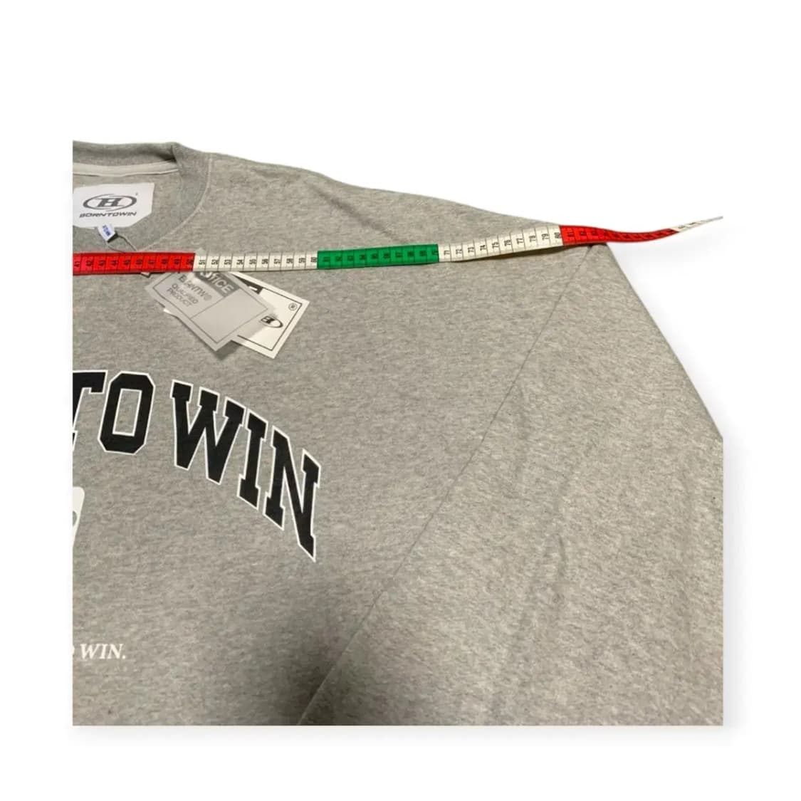 3Size.새것)본투윈 BORN TO WIN 기모 맨투맨 티셔츠 회색 상품이미지9