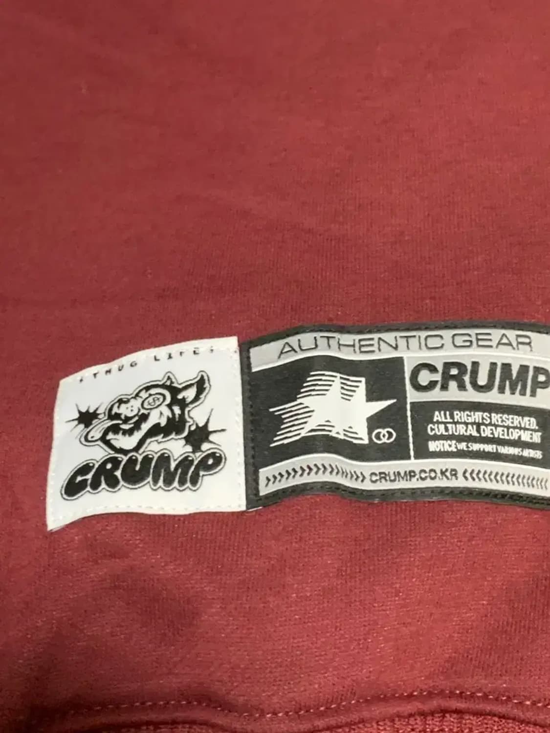 XL)크럼프 CRUMP 버건디 맨투맨 티셔츠 레드와인 스웻셔츠 상품이미지9
