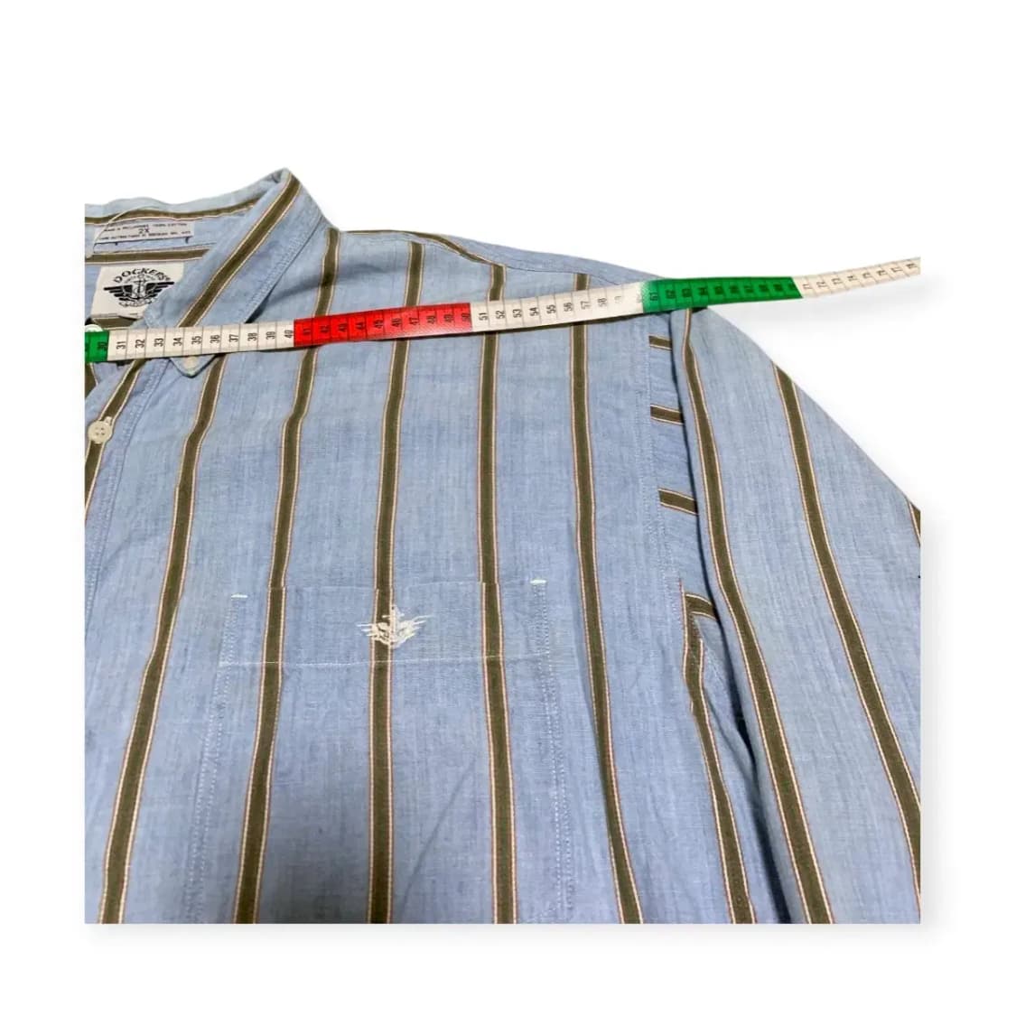 2XL)도커스 DOCKERS 하늘색 스카이블루  스트라이프 긴팔 셔츠 상품이미지7