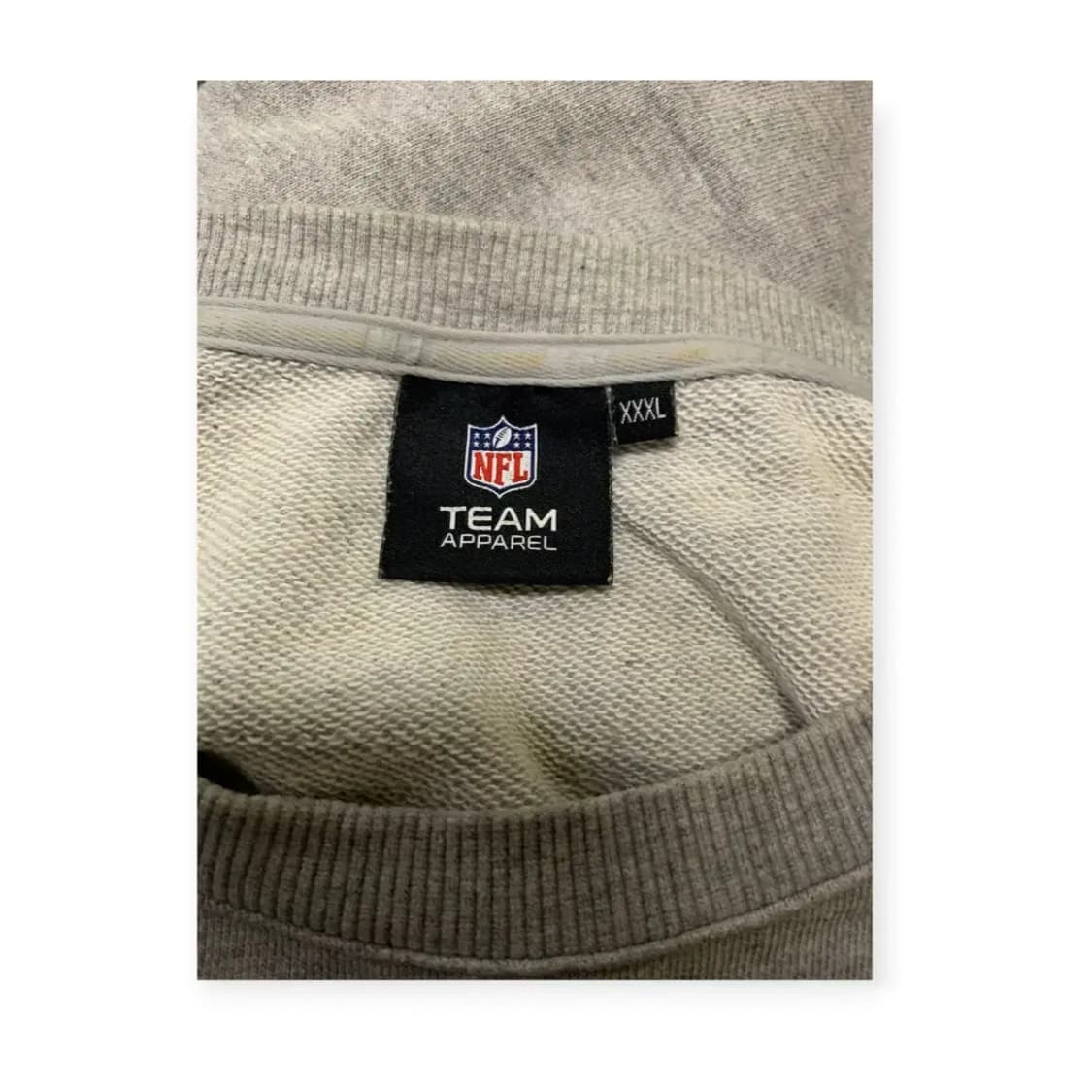3XL)NFL 중앙로고 벡로고맨투맨 티셔츠 그레이 롱슬리브 상품이미지3