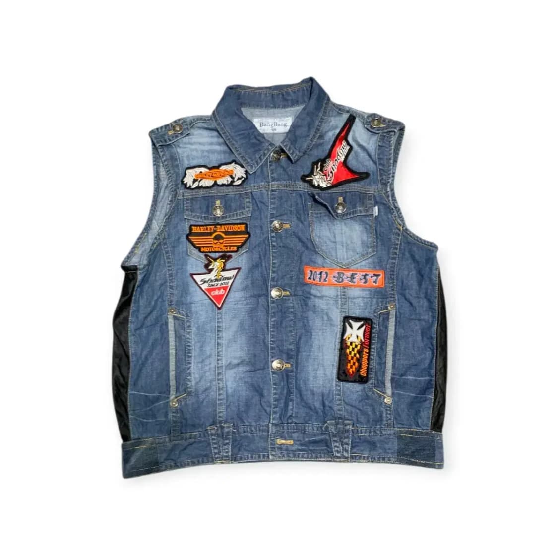 105)뱅뱅 할리데이비슨 패치 데님조끼 청조끼 자수 할리조끼 상품이미지2