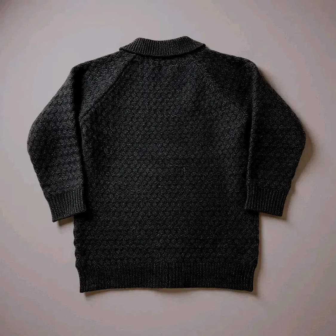 XL)블랙 니트 패턴 집업 가디건 스웨터 상품이미지2