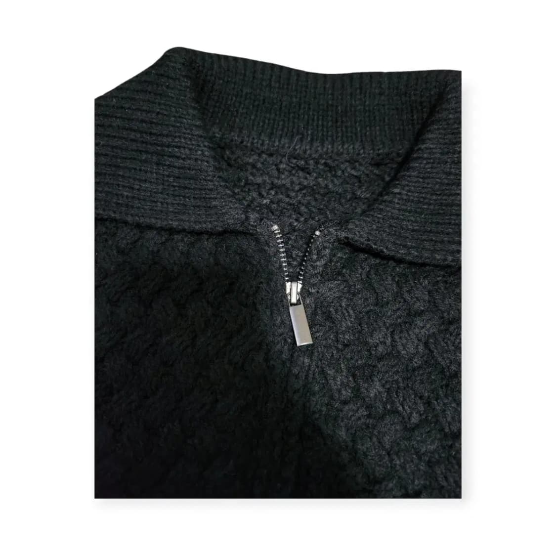 XL)블랙 니트 패턴 집업 가디건 스웨터 상품이미지4