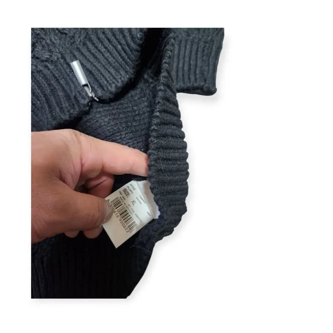 XL)블랙 니트 패턴 집업 가디건 스웨터 상품이미지5