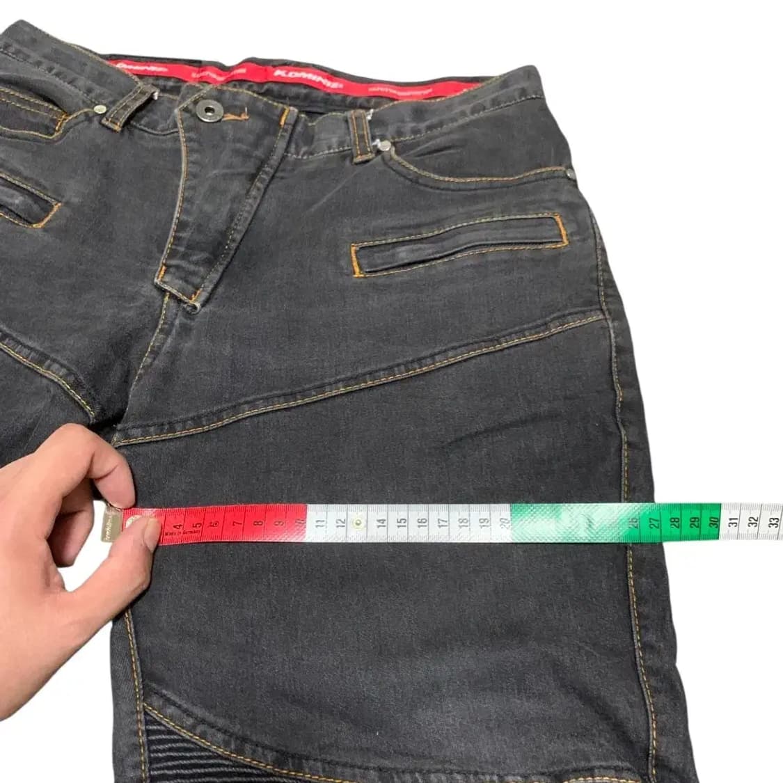 M,L)코미네 바이크진 라이더 라이딩 팬츠 블랙 바이커 남성 청바지 상품이미지10