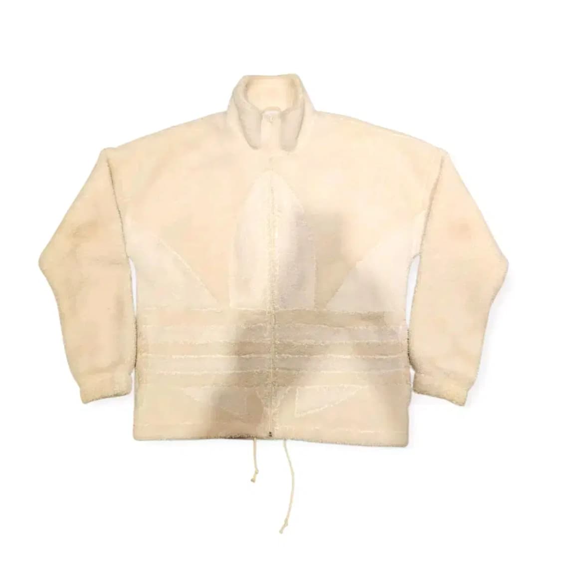 3XL)아디다스 빅트레포일 빅로고 파이어버드 아이보리색 플리스 자켓 상품이미지2