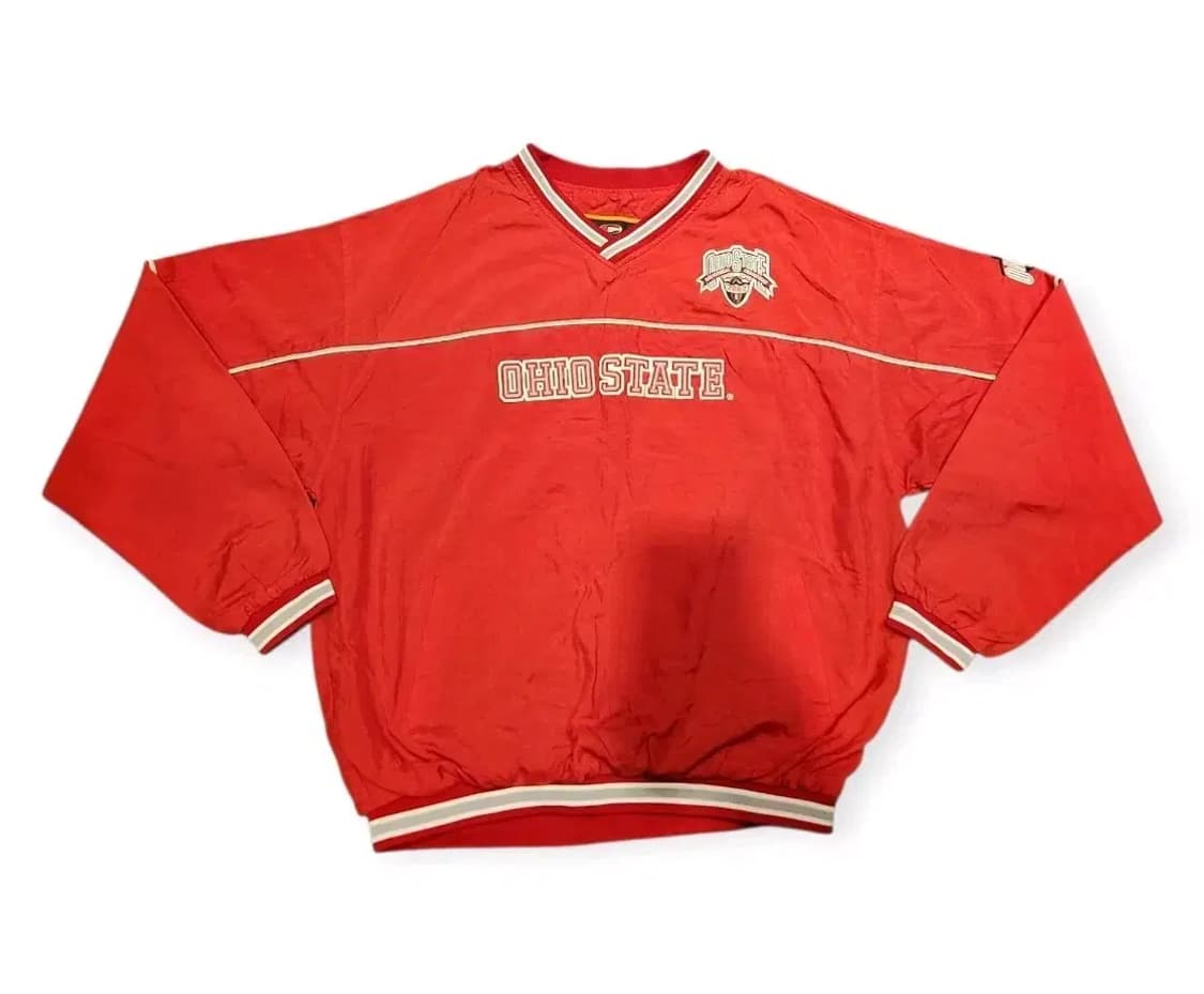 2XL)콜로세움 오하이오 주립대 레드 웜업  풀오버 윈드브레이커 상품이미지1