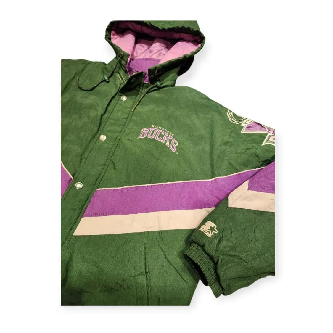 L)스타터 NBA 밀워키 벅스 후드 패딩점퍼 잠바 STARTER 상품이미지2