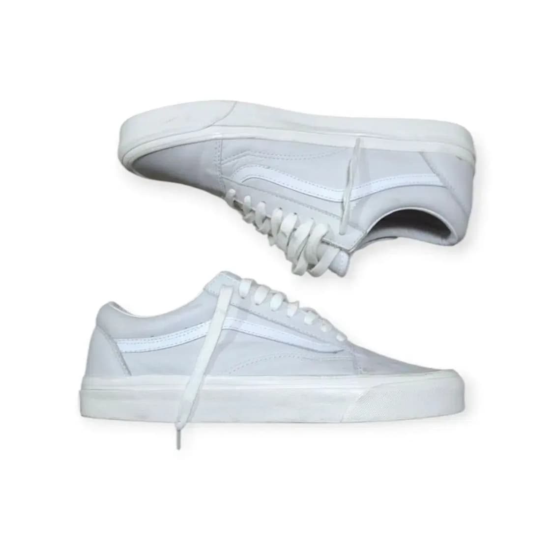 280)반스 올드스쿨 레더 그레이 화이트 스니커즈 상품이미지3