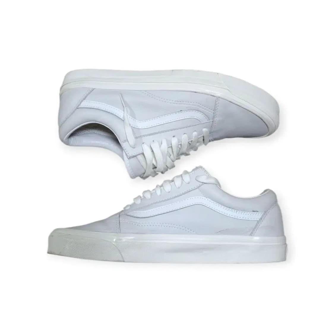 280)반스 올드스쿨 레더 그레이 화이트 스니커즈 상품이미지4