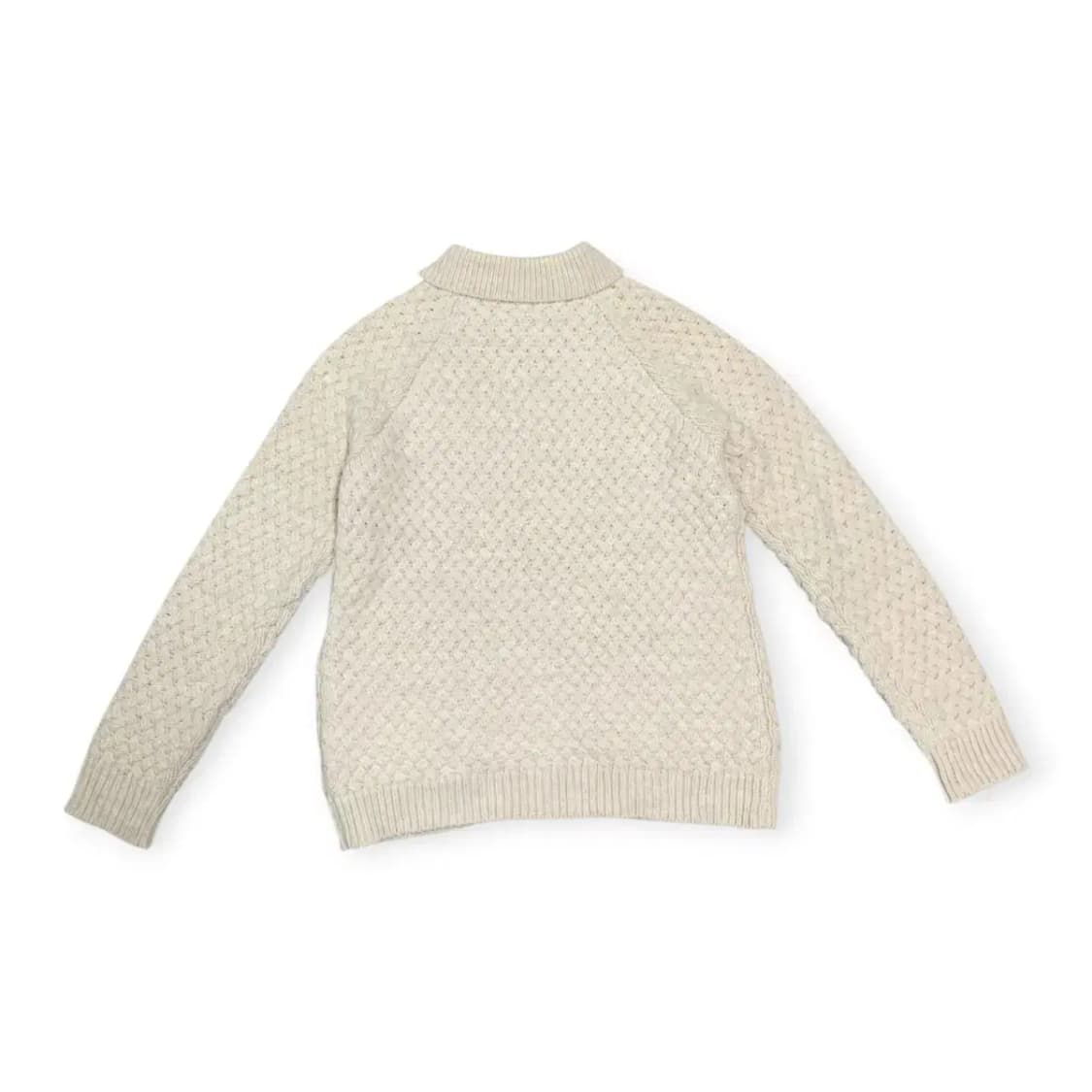 L)아이보리 카라넥 니트 집업 가디건 패턴 가디건 상품이미지2