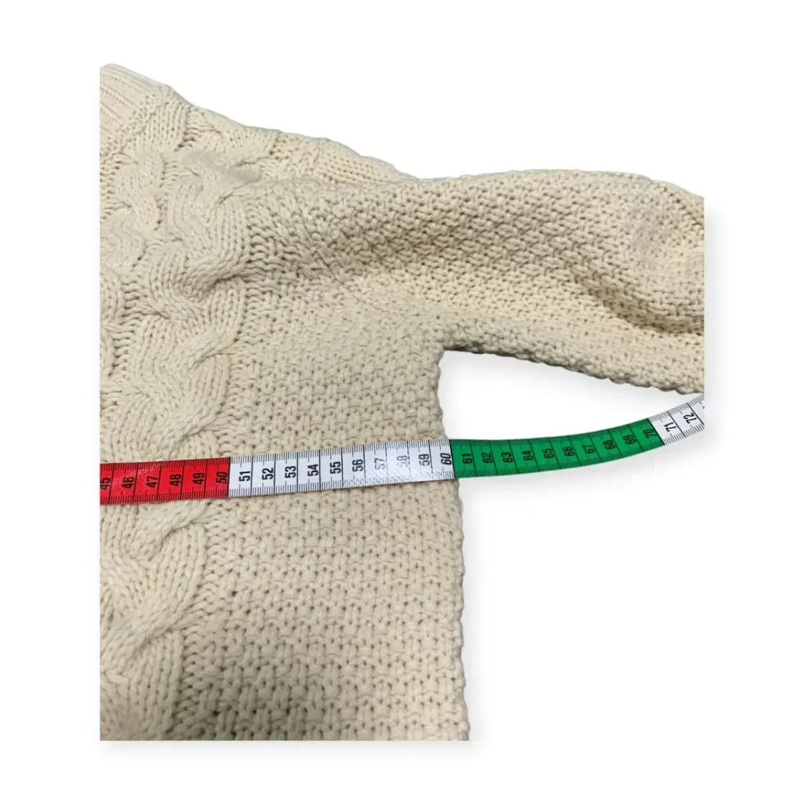 L)아이보리 케이블 니트 스웨터 라운드넥니트 니트맨투맨 상품이미지4