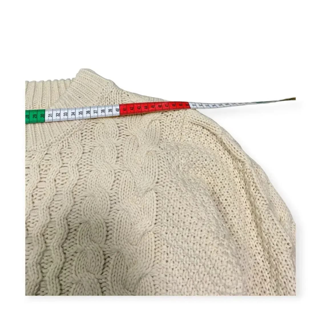 L)아이보리 케이블 니트 스웨터 라운드넥니트 니트맨투맨 상품이미지5