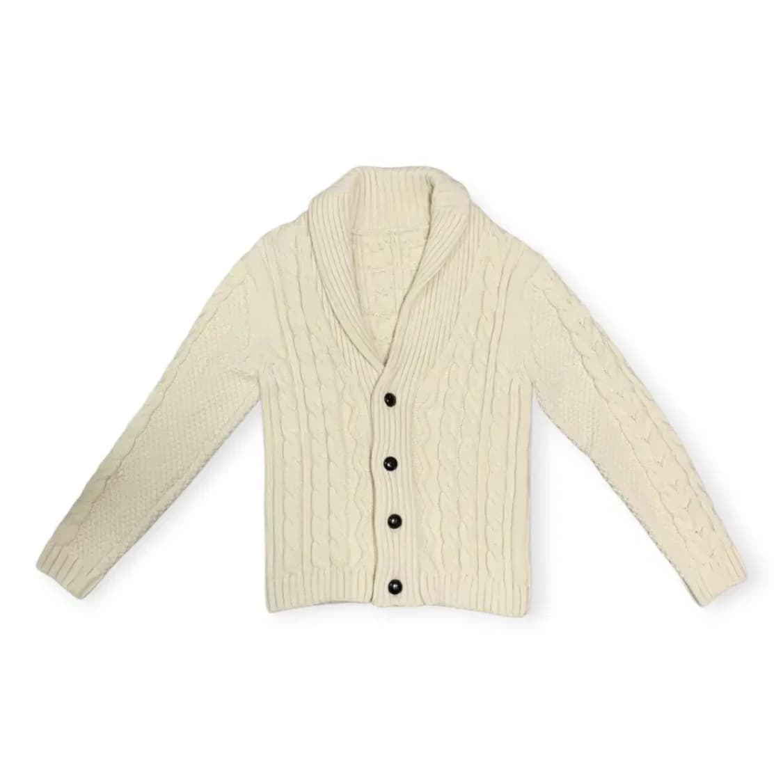 M)아이보리 꽈배기 니트 숄카라 가디건 상품이미지1