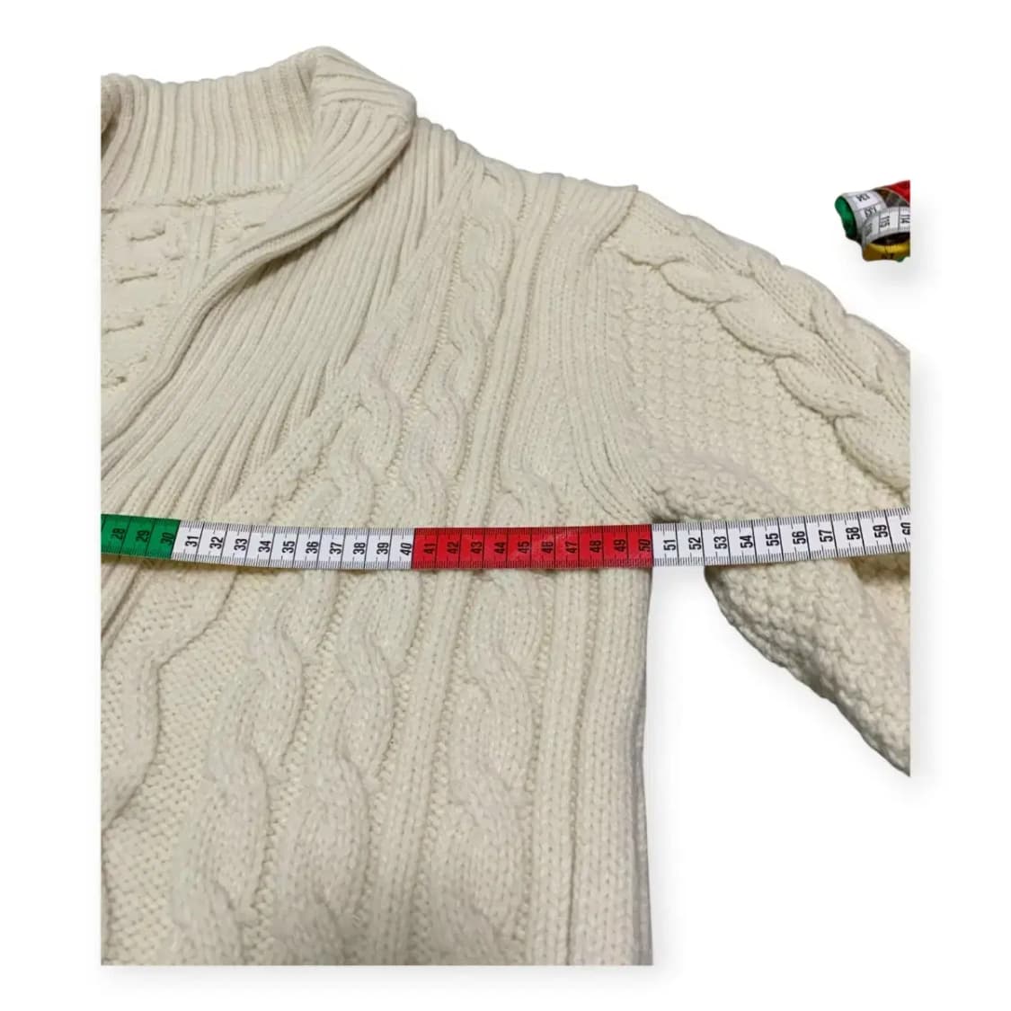 M)아이보리 꽈배기 니트 숄카라 가디건 상품이미지6