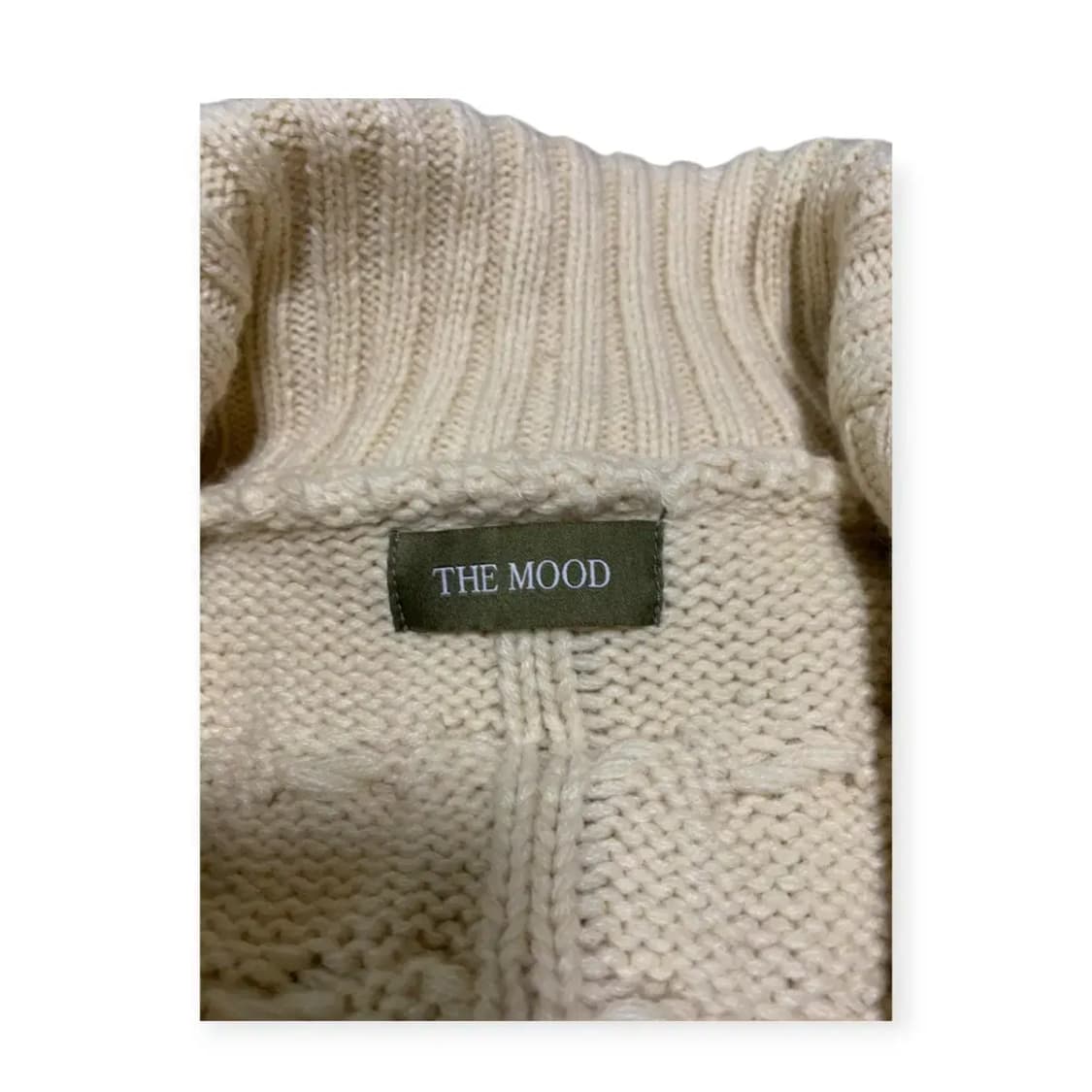 L)더무드 아이보리 꽈배기 니트 숄카라 가디건 상품이미지3
