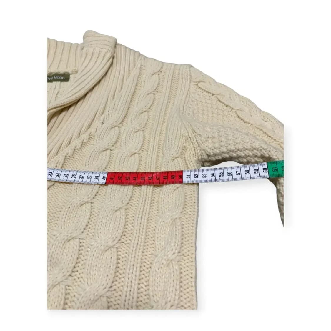 L)더무드 아이보리 꽈배기 니트 숄카라 가디건 상품이미지7