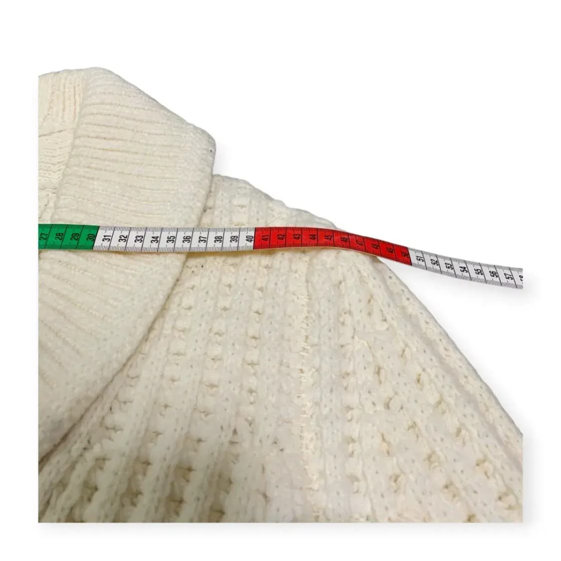 M)아이보리색 숄칼라 니트 가디건 숄카라 두꺼운 상품이미지3