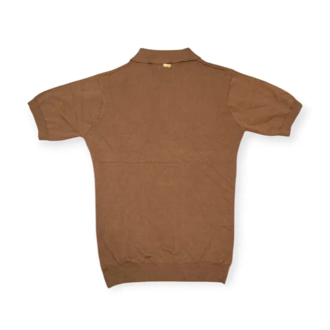 L)mood 브라운 카라넥 반팔 티셔츠 패턴셔츠 상품이미지2