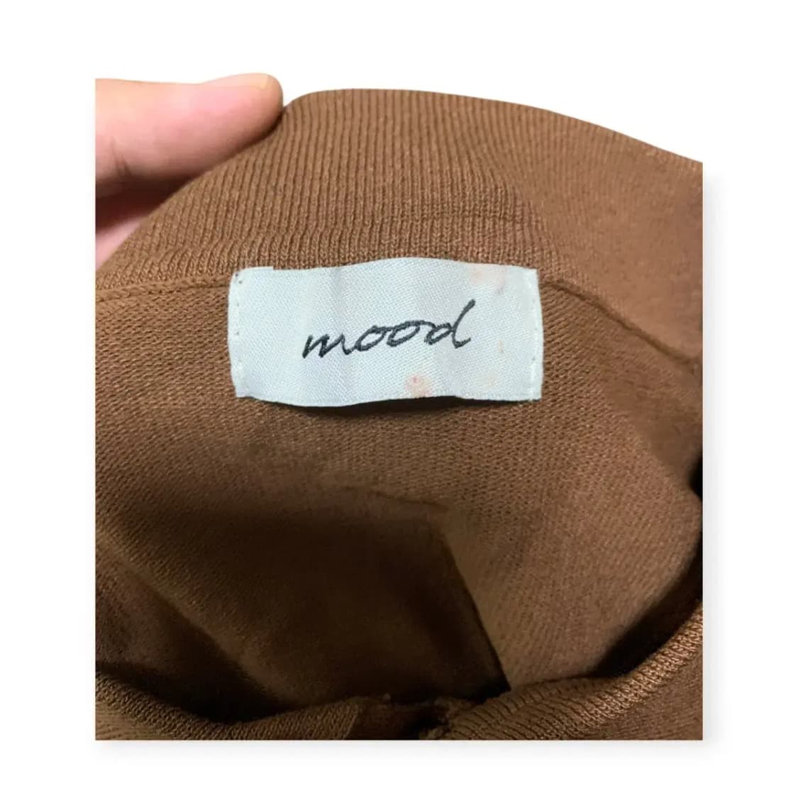 L)mood 브라운 카라넥 반팔 티셔츠 패턴셔츠 상품이미지3