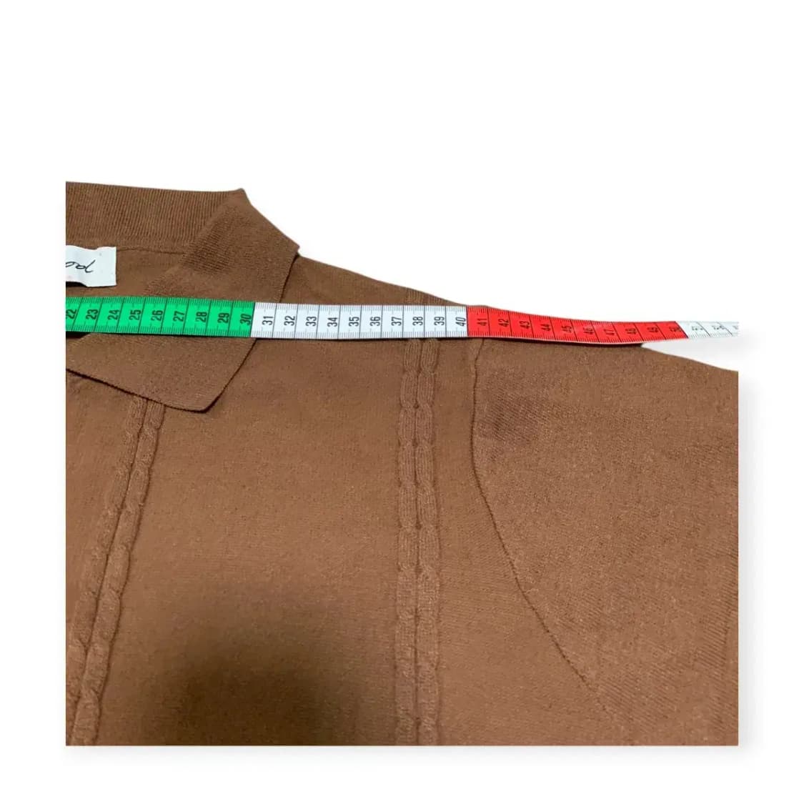 L)mood 브라운 카라넥 반팔 티셔츠 패턴셔츠 상품이미지4