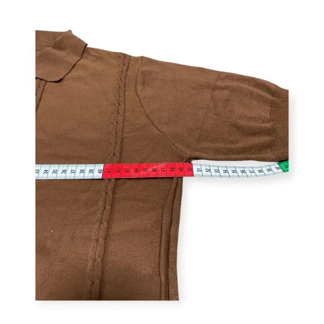 L)mood 브라운 카라넥 반팔 티셔츠 패턴셔츠 상품이미지5