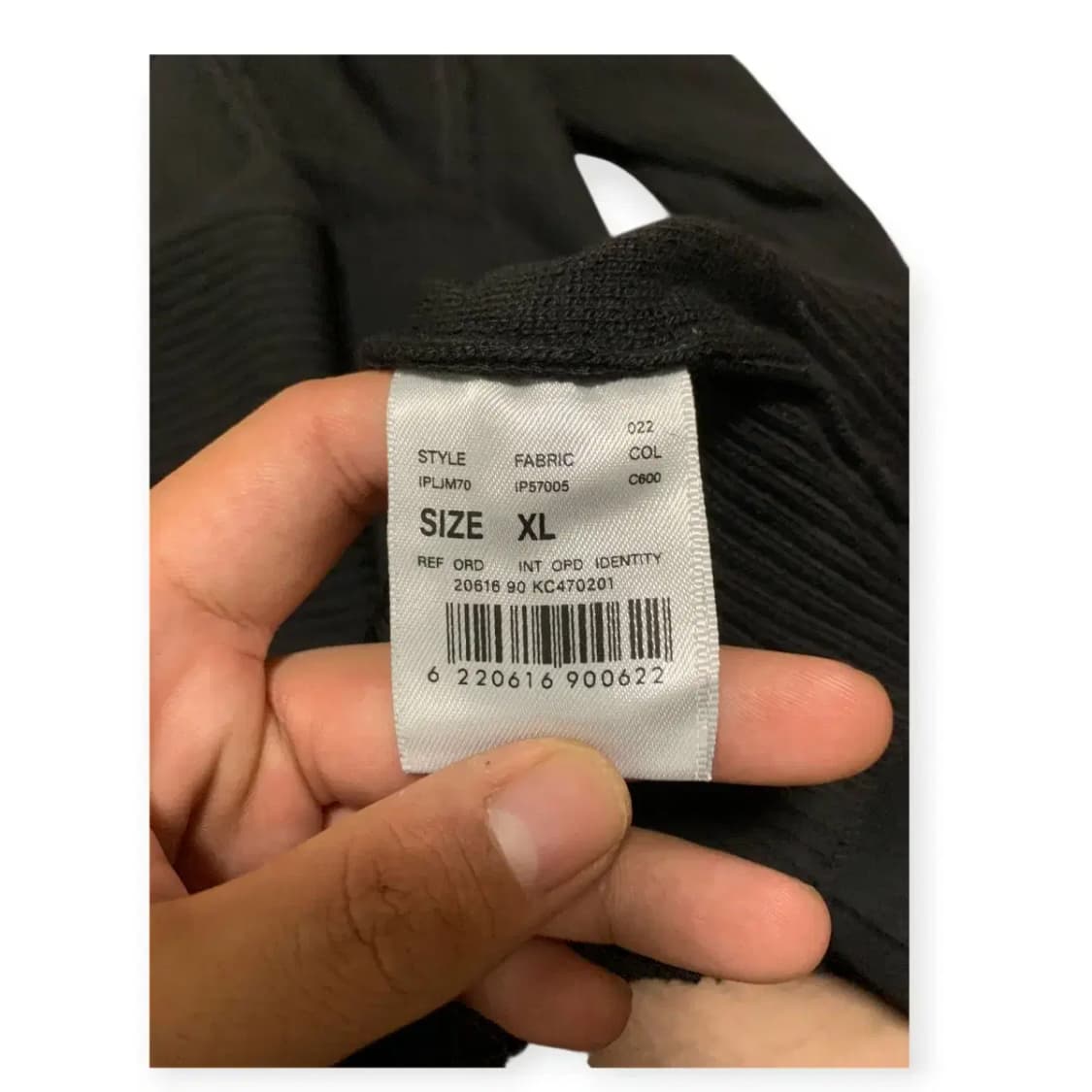 XL)블랙 골지 터틀넥 패턴 니트 긴팔 티셔츠 상품이미지3