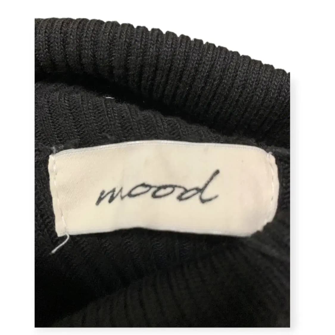 XL)블랙 골지 터틀넥 패턴 니트 긴팔 티셔츠 상품이미지4