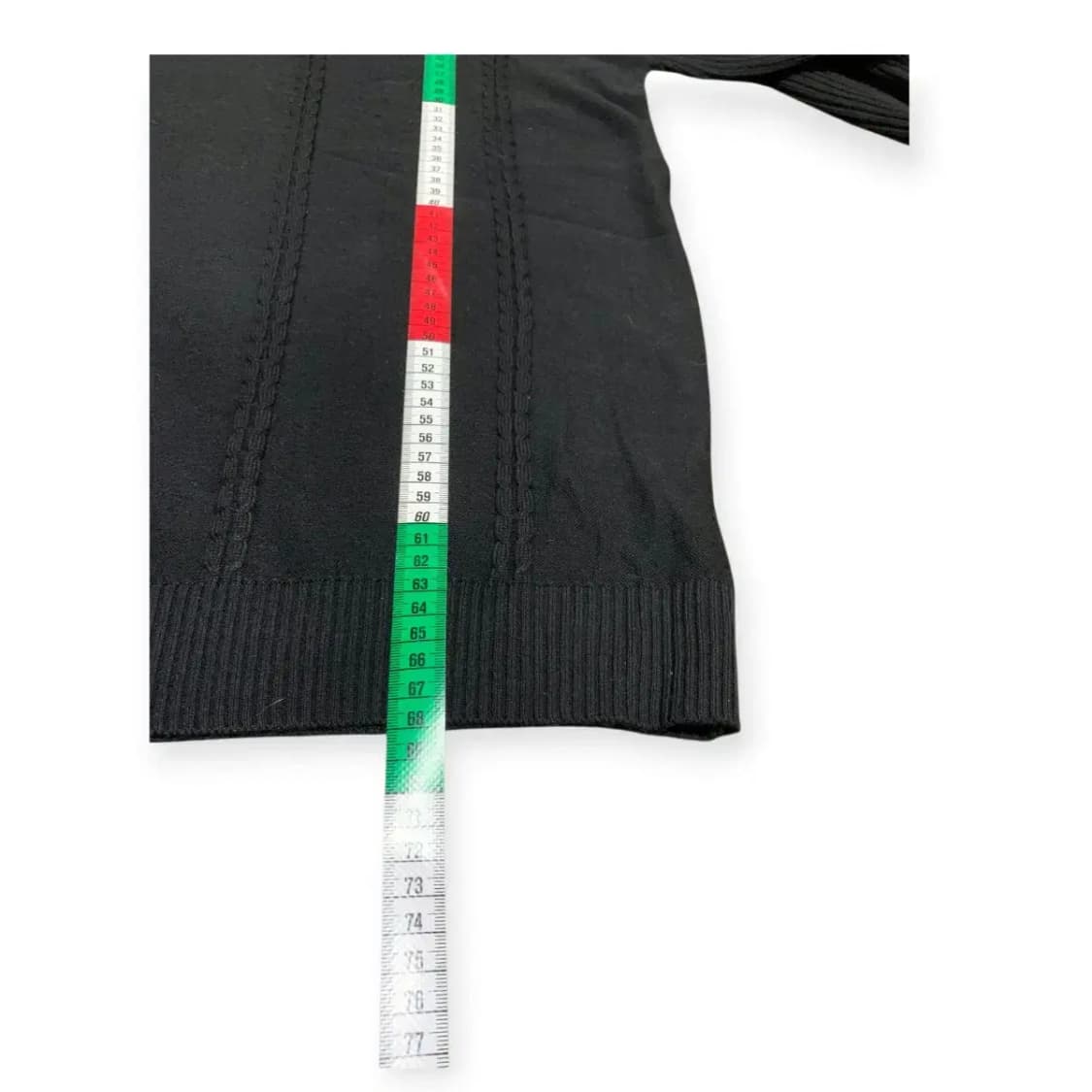 XL)블랙 골지 터틀넥 패턴 니트 긴팔 티셔츠 상품이미지8