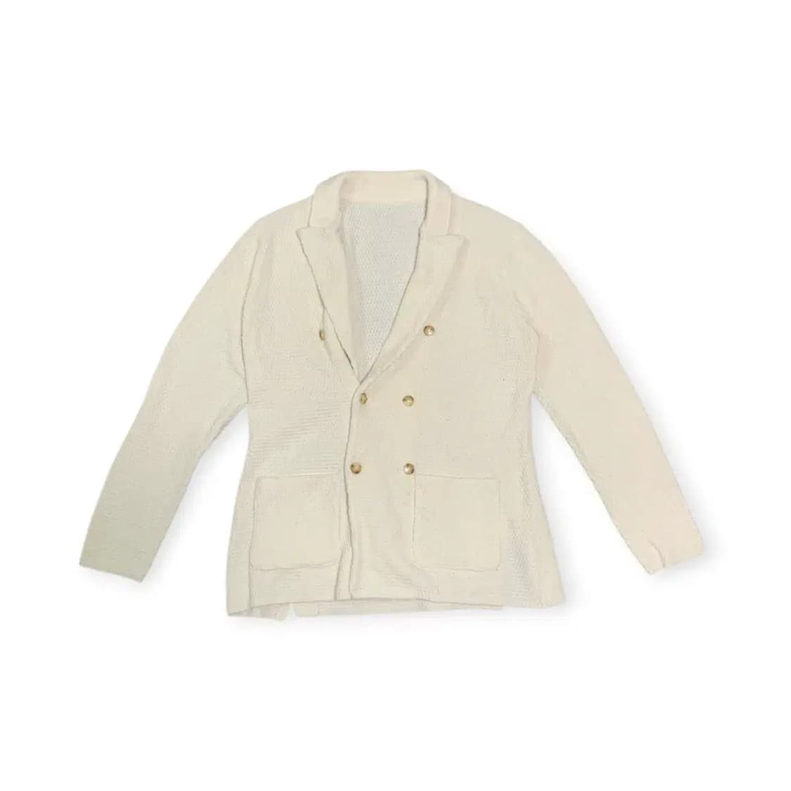 M)아이보리 더블 버튼 니트 블레이저 자켓 상품이미지1
