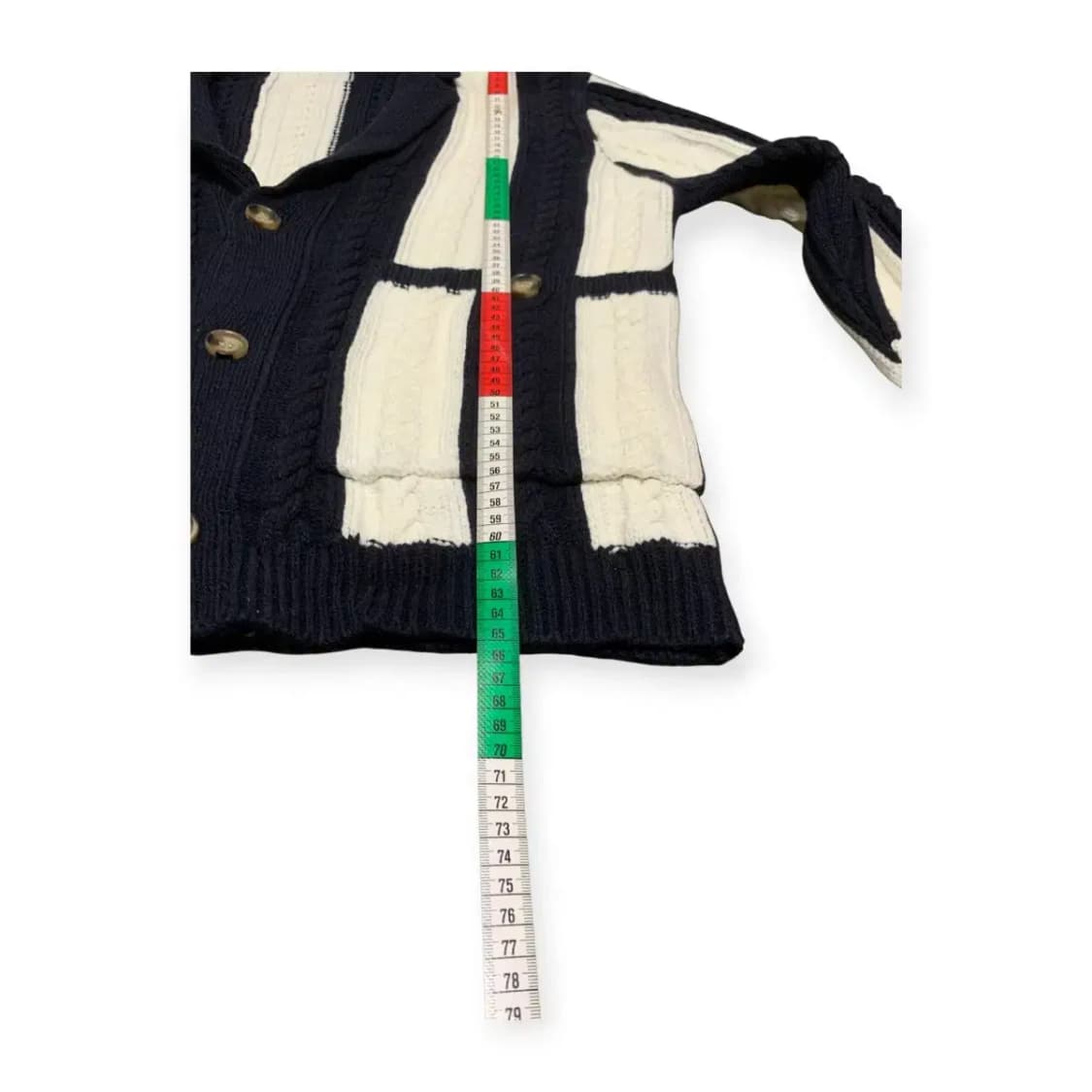 L)스트라이프 니트 가디건 블랙/화이트 단가라 스웨터 상품이미지3