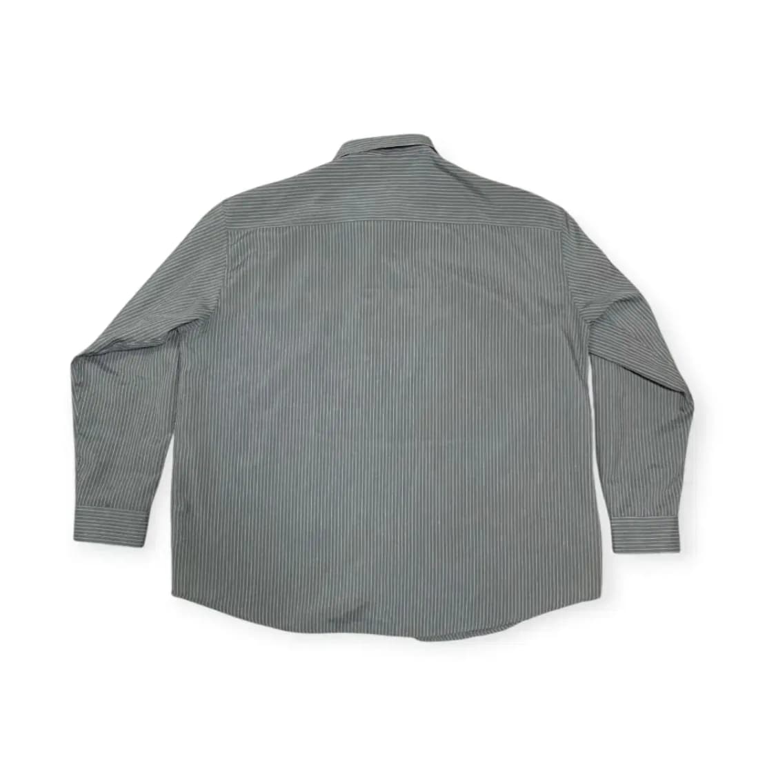 4XL)CAMETE 회색 스트라이프 긴팔 오버핏 셔츠 상품이미지2