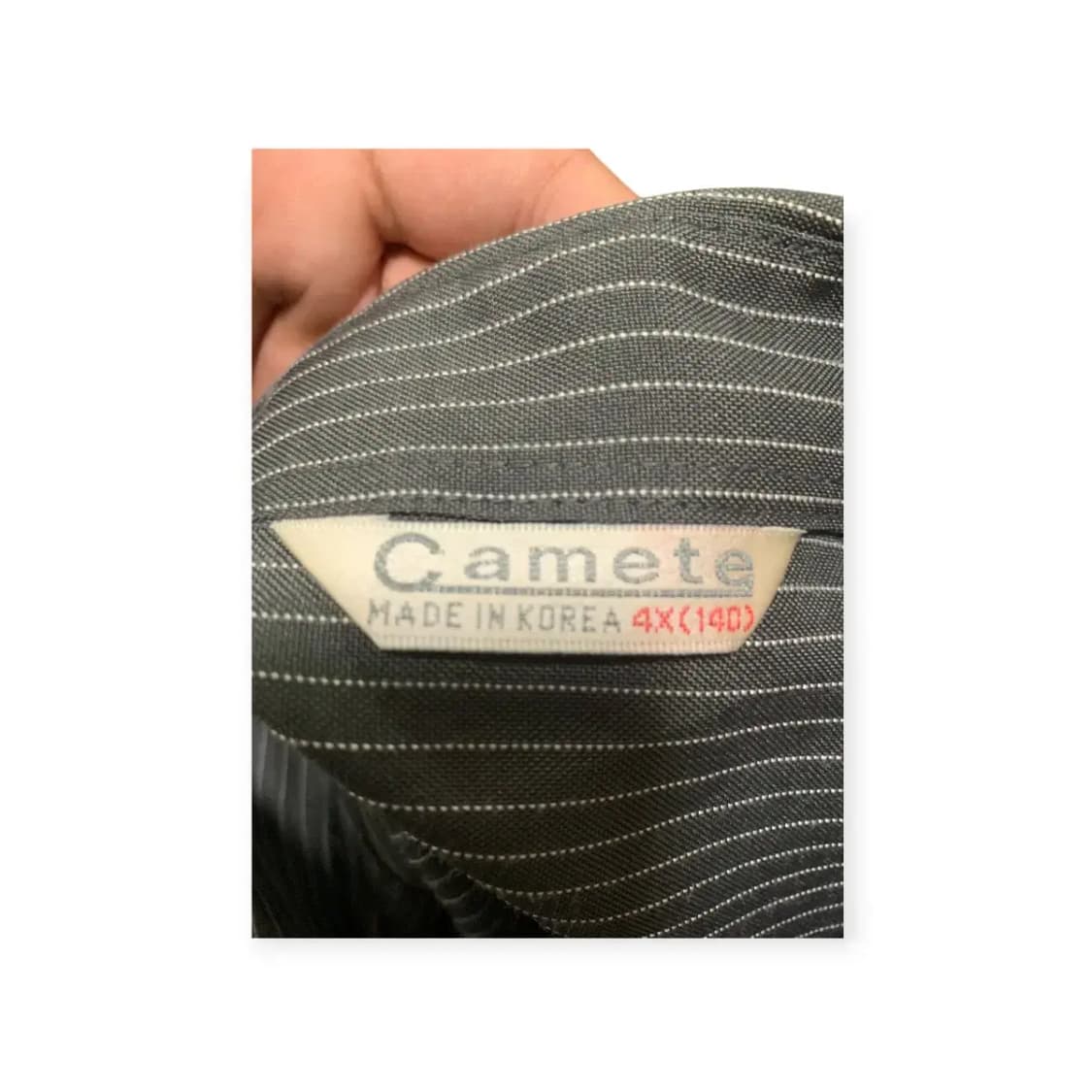 4XL)CAMETE 회색 스트라이프 긴팔 오버핏 셔츠 상품이미지3