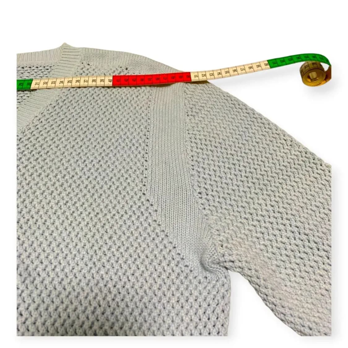 L)스카이블루 V넥 니트 브이넥 니트 긴팔티 와플 심플패턴 상품이미지3