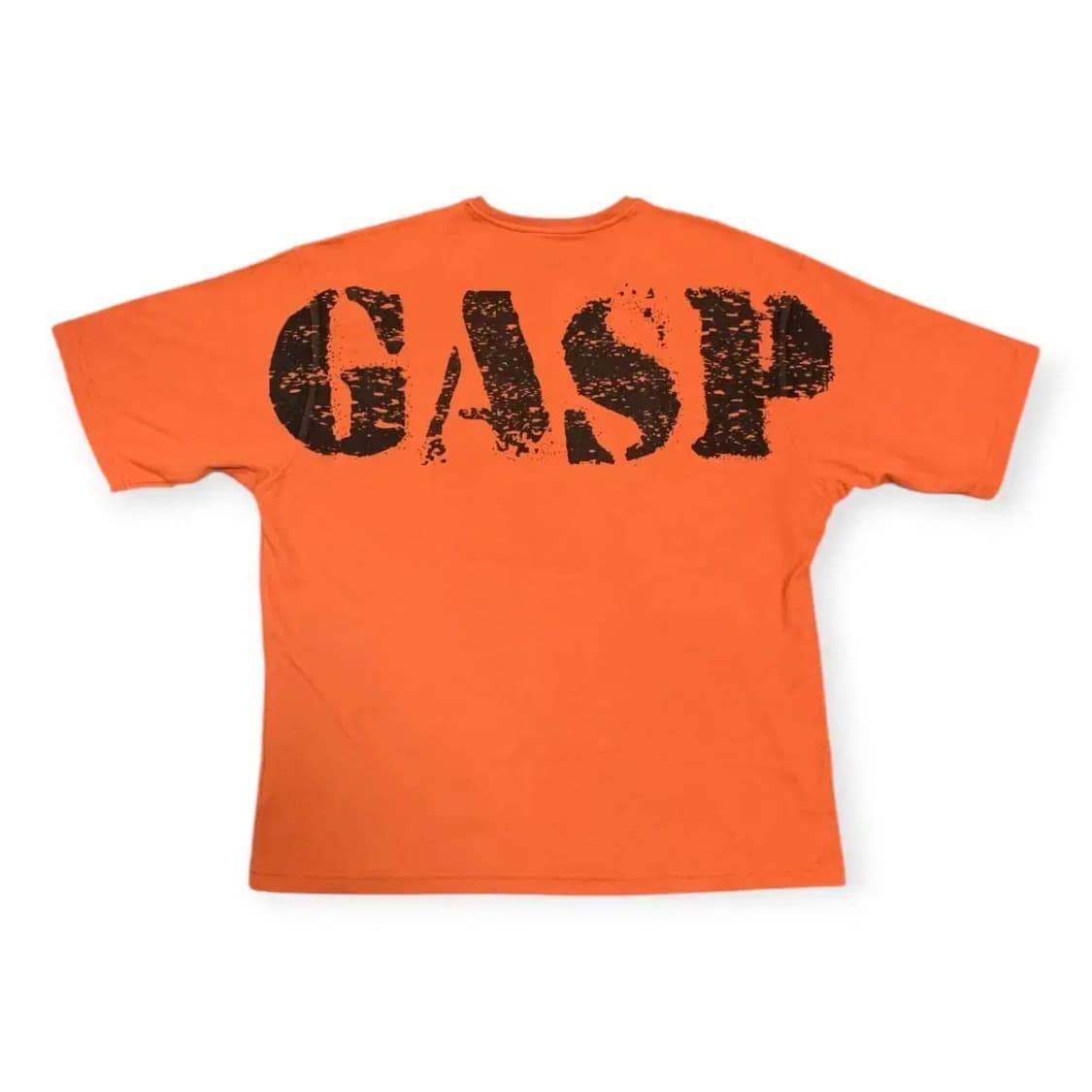 2XL)GASP INC. 백프린팅 오렌지색 반팔 티셔츠 상품이미지1