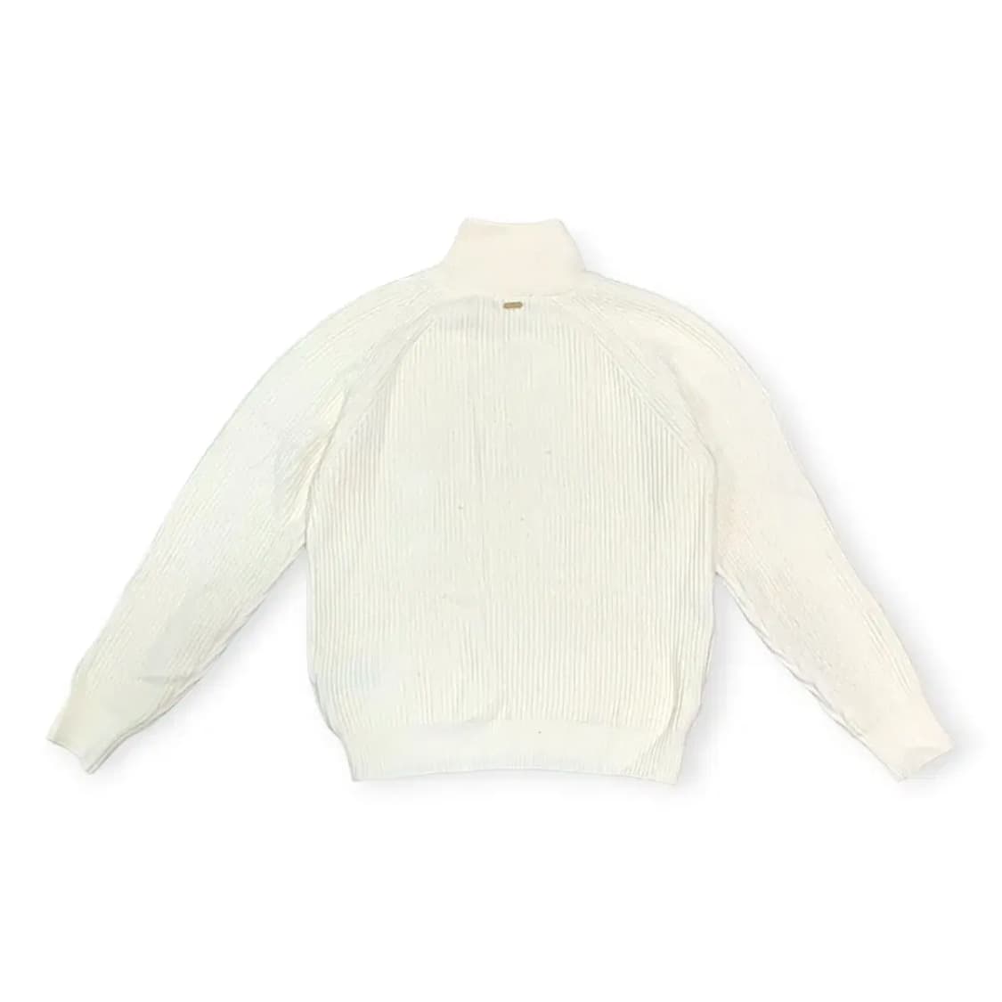 M)Mood 화이트 오버핏 하프넥 니트 집업 반집업 풀집업 상품이미지2