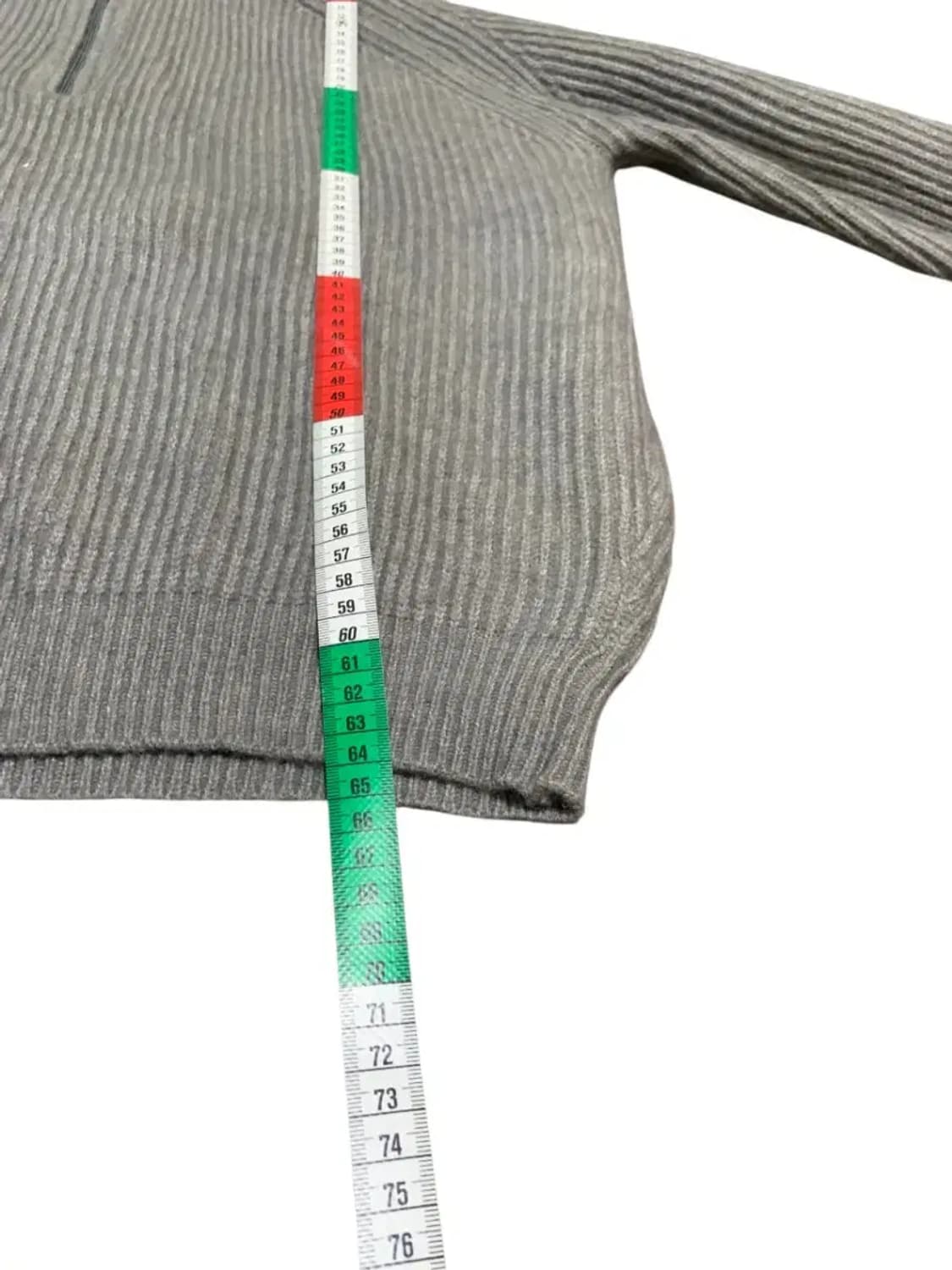 L)그레이 하프넥 니트 스웨터 반집업 심플패턴 회색 상품이미지3